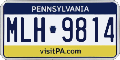 PA license plate MLH9814