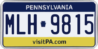 PA license plate MLH9815