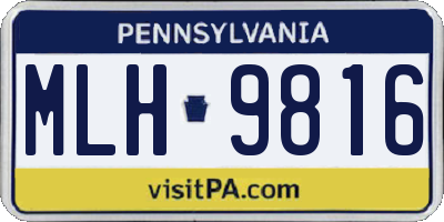 PA license plate MLH9816