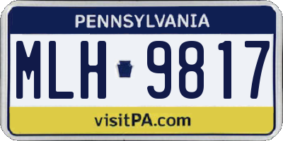 PA license plate MLH9817