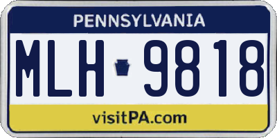 PA license plate MLH9818