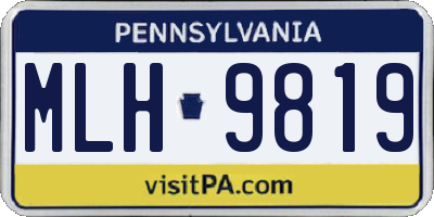 PA license plate MLH9819