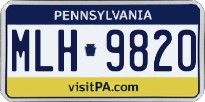 PA license plate MLH9820