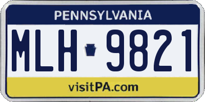 PA license plate MLH9821