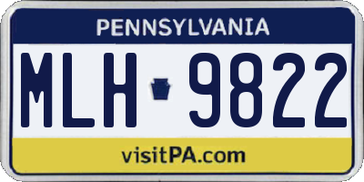 PA license plate MLH9822