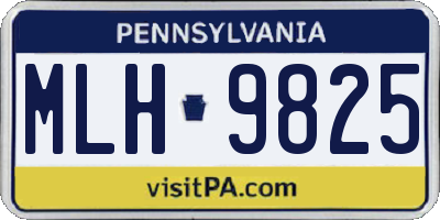 PA license plate MLH9825