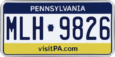 PA license plate MLH9826