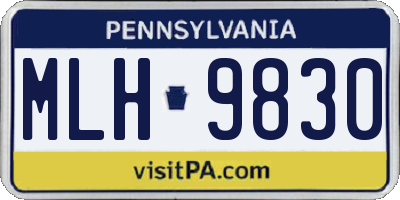 PA license plate MLH9830