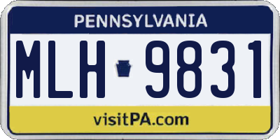PA license plate MLH9831