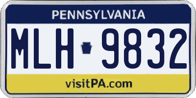 PA license plate MLH9832