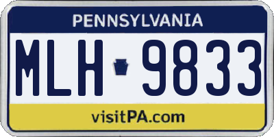 PA license plate MLH9833