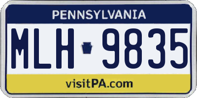 PA license plate MLH9835