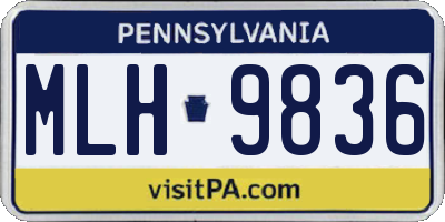PA license plate MLH9836