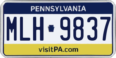 PA license plate MLH9837