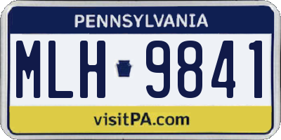 PA license plate MLH9841