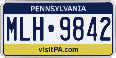 PA license plate MLH9842