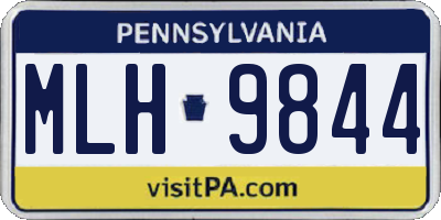 PA license plate MLH9844
