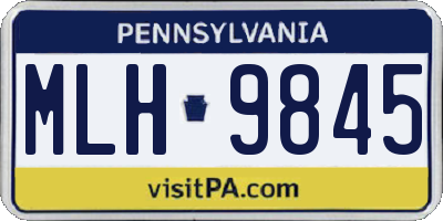 PA license plate MLH9845