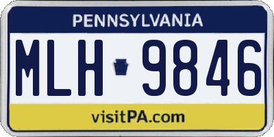 PA license plate MLH9846