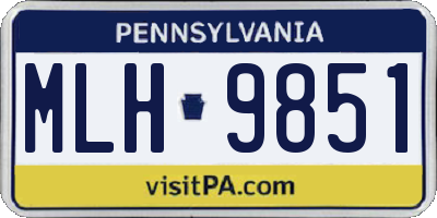 PA license plate MLH9851