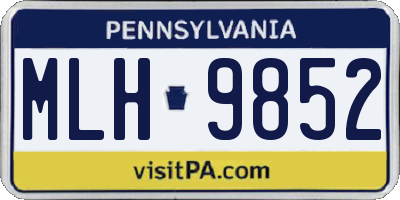 PA license plate MLH9852
