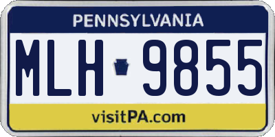 PA license plate MLH9855