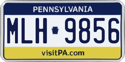 PA license plate MLH9856