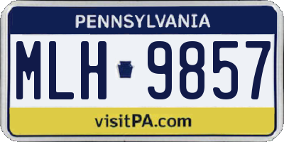PA license plate MLH9857