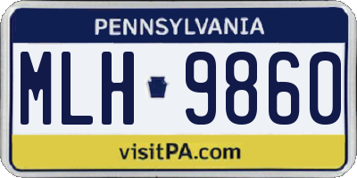 PA license plate MLH9860