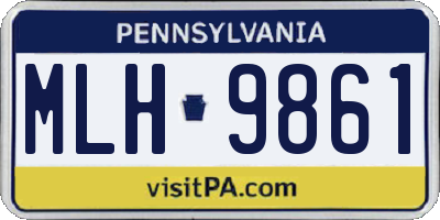 PA license plate MLH9861