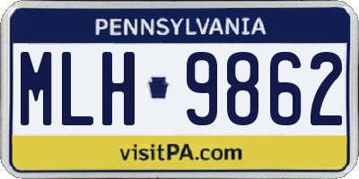 PA license plate MLH9862