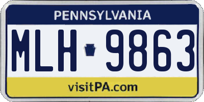 PA license plate MLH9863