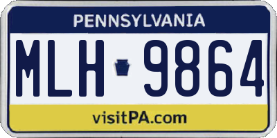 PA license plate MLH9864