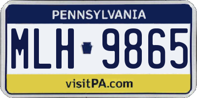 PA license plate MLH9865