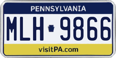 PA license plate MLH9866