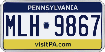 PA license plate MLH9867