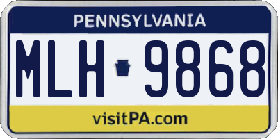 PA license plate MLH9868