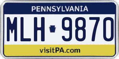 PA license plate MLH9870