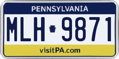 PA license plate MLH9871