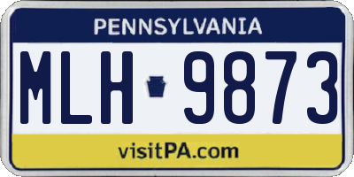 PA license plate MLH9873