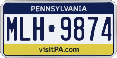 PA license plate MLH9874