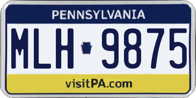 PA license plate MLH9875