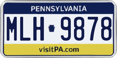 PA license plate MLH9878