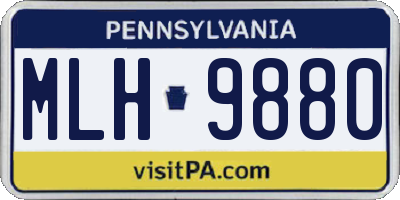 PA license plate MLH9880