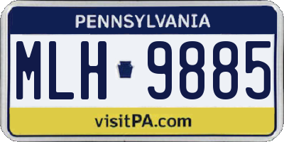PA license plate MLH9885