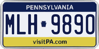 PA license plate MLH9890