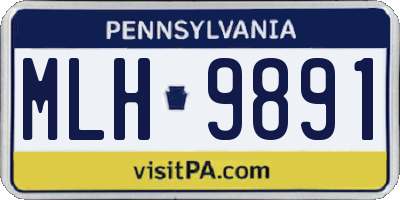 PA license plate MLH9891