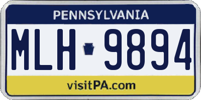 PA license plate MLH9894