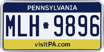PA license plate MLH9896