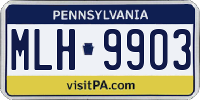 PA license plate MLH9903